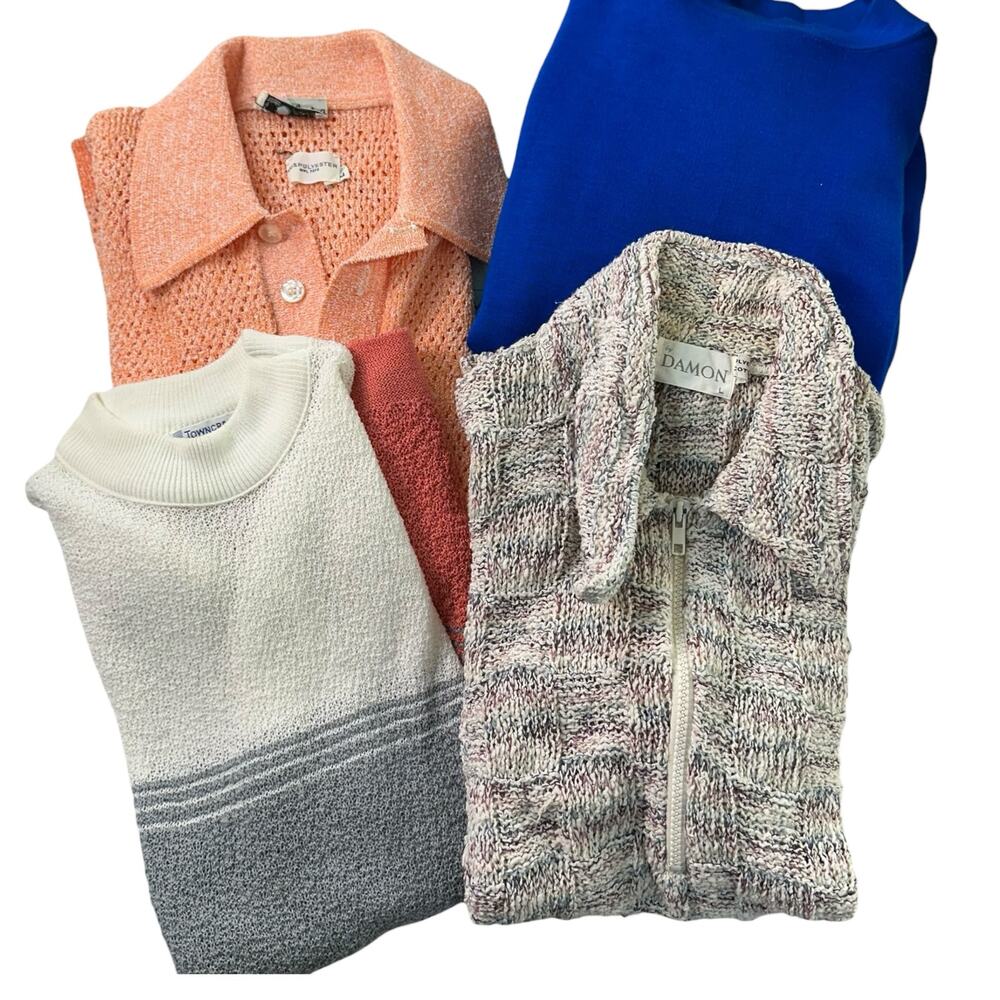 Vintage Womens 4 Sweater Bundle Size Large Preppy Classic Casual Old Fashioned